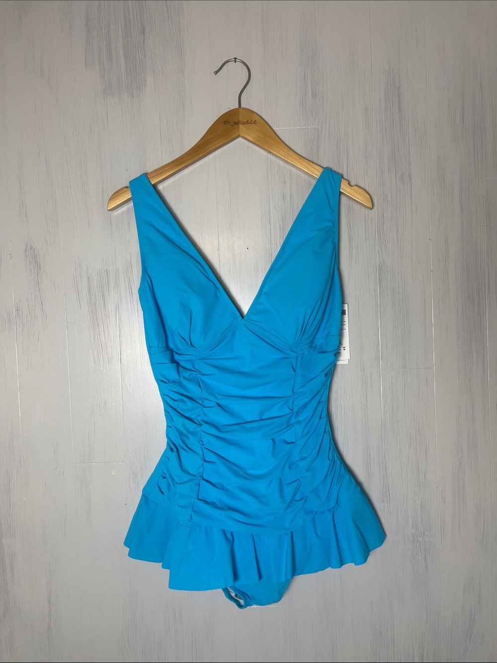 New Profile Blue One Piece Swim Suit Size 14 - Picture 2 of 7